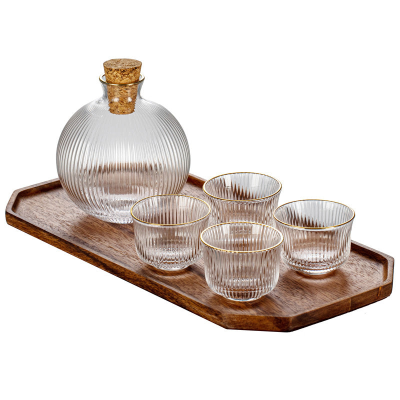 Elevate Your Experience with the Creative Glass Vertical Grain Sake Wine Set